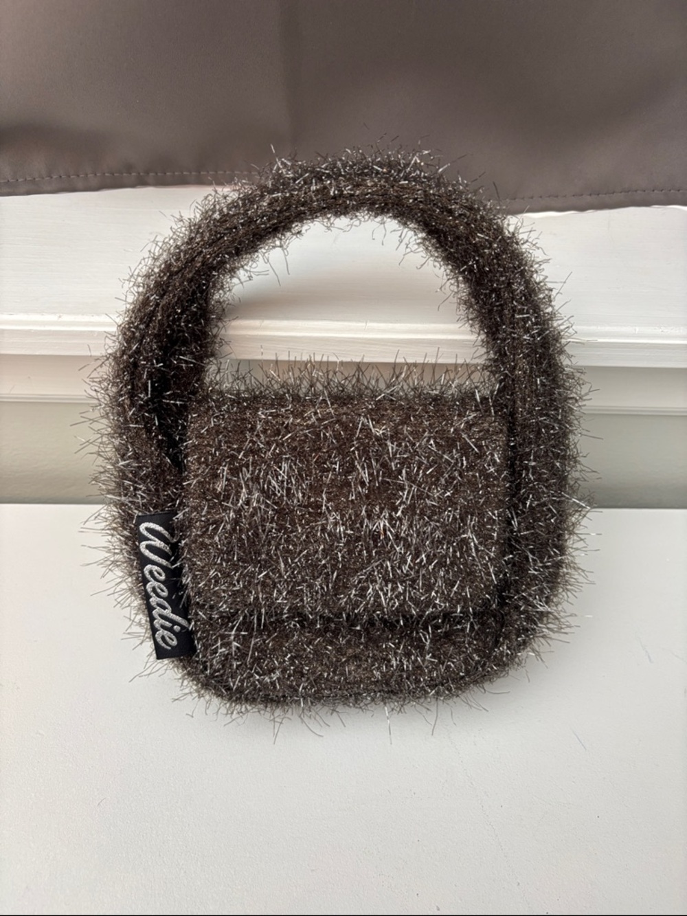 Edie Parker Gray Mini Grass Handbag - Picture 2 of 10